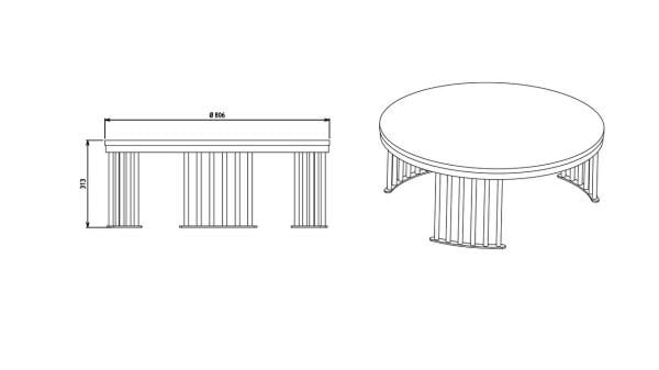 Havana Yuvarlak Büyük Orta Sehpa
