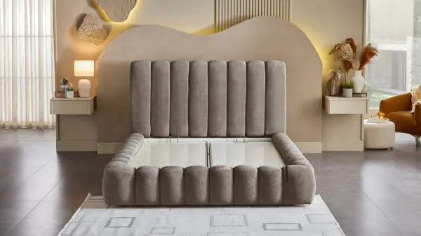 Bio Natura Yatak Karyola Başlık 3'lü Set - Vizon