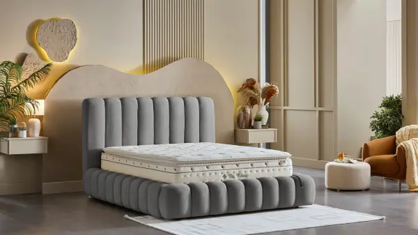 Bio Natura Yatak Karyola Başlık 3'lü Set - Gri