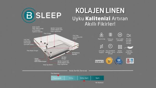 Kolajen Linen Yatak 120X200