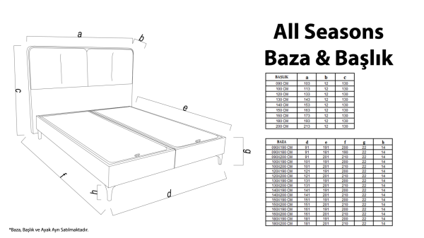 All Seasons Comfort Yatak Baza Başlık 3'lü Set