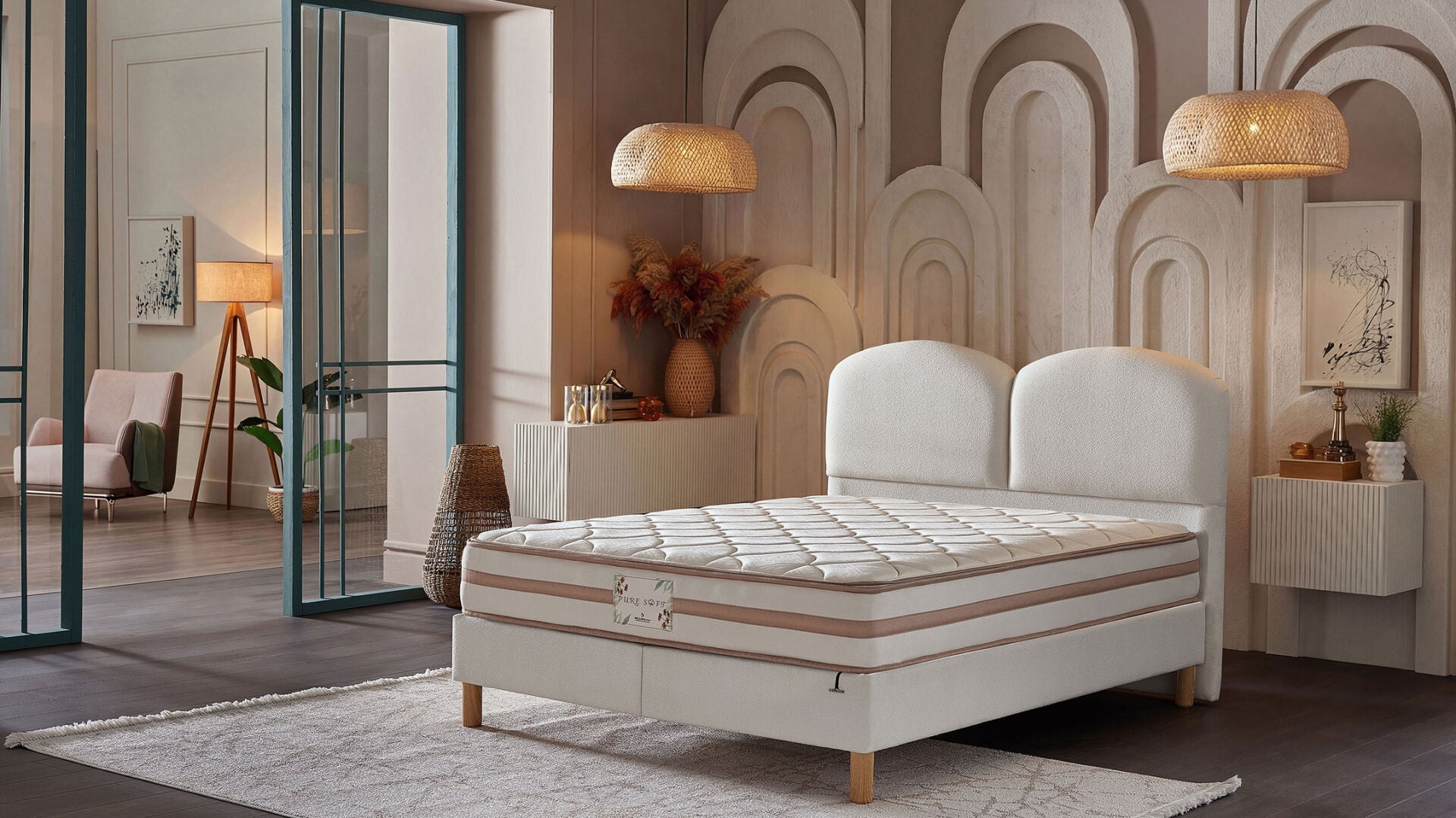 Pure Soft Yatak Baza Başlık 3'lü Set