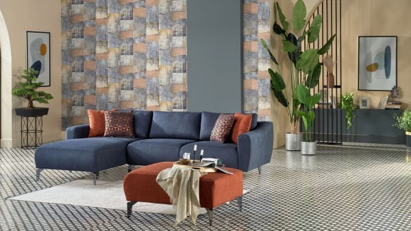 Sanvela Köşe Takımı Modüler - Lacivert - Füme Renk Ayak