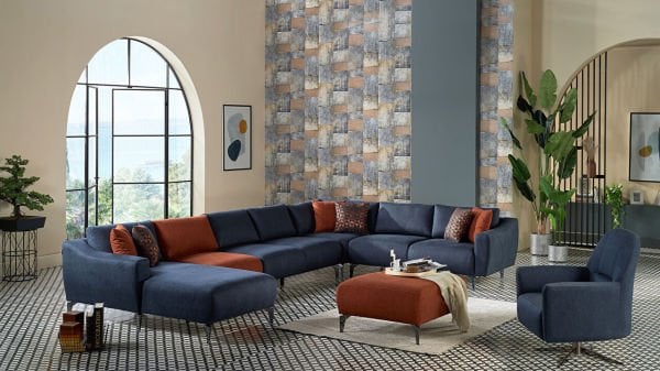 Sanvela Köşe Takımı Modüler - Lacivert - Füme Renk Ayak