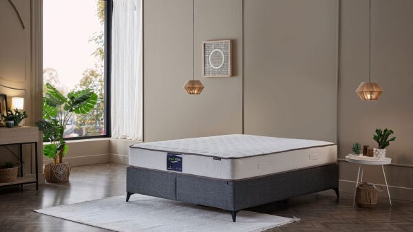 Smart Form Yatak Baza Başlık 3'lü Set - Kumaş - Koyu Gri
