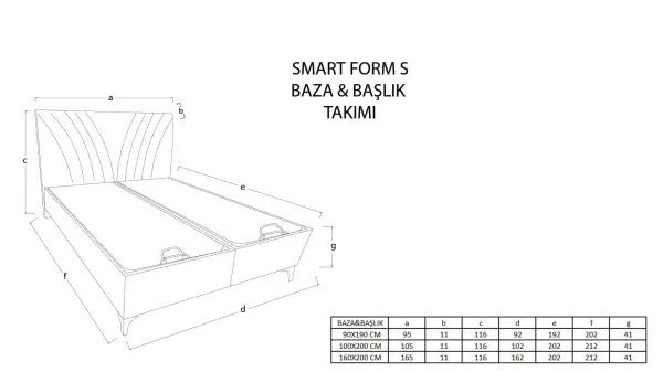 Smart Form Yatak Baza Başlık 3'lü Set - Hasır Deri - Krem