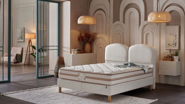 Pure Soft Baza Başlık Yatak Seti - Krem