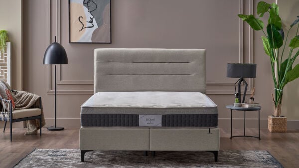 BCloud Yatak Baza Başlık 3'lü Set - Krem