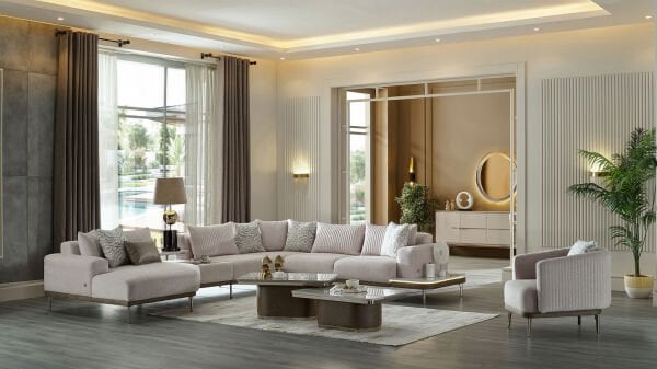 Estella Köşe Takımı Modüler - Krem