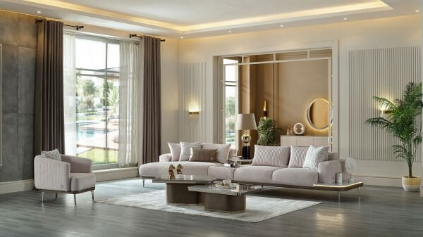 Estella Köşe Takımı Modüler - Krem