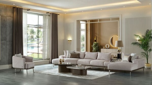 Estella Köşe Takımı Modüler - Krem