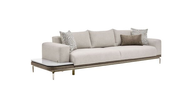 Estella Dörtlü Sağ Koltuk - Krem - Light Gold Ayak