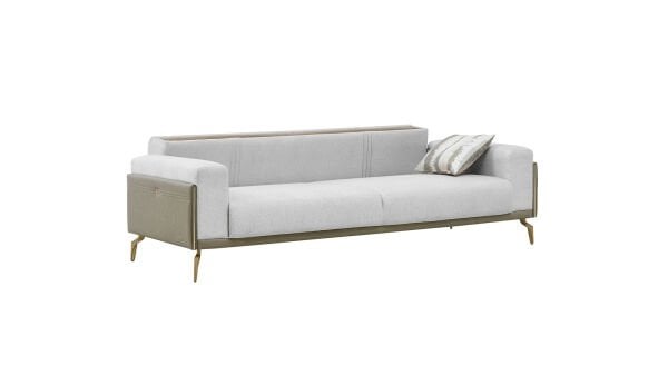 Montella Üçlü Koltuk - Vizon - Yeşil - Sarı Renk Ayak