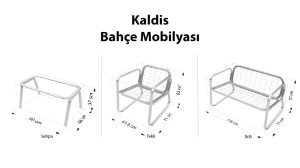 Kaldis Bahçe Mobilyası Takımı - Gri
