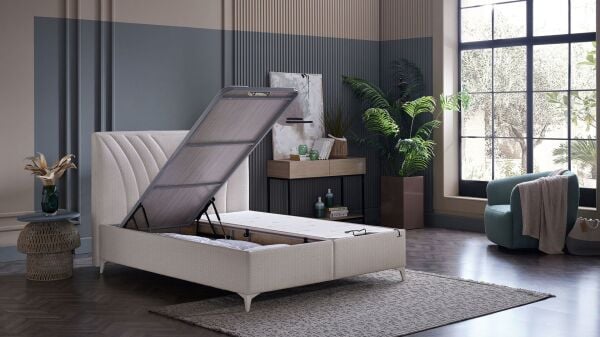 Smart Form S Baza Başlık Seti - Hasır Deri 160X200 - Krem