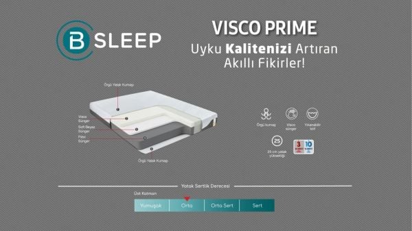Visco Prime Yatak 100X200