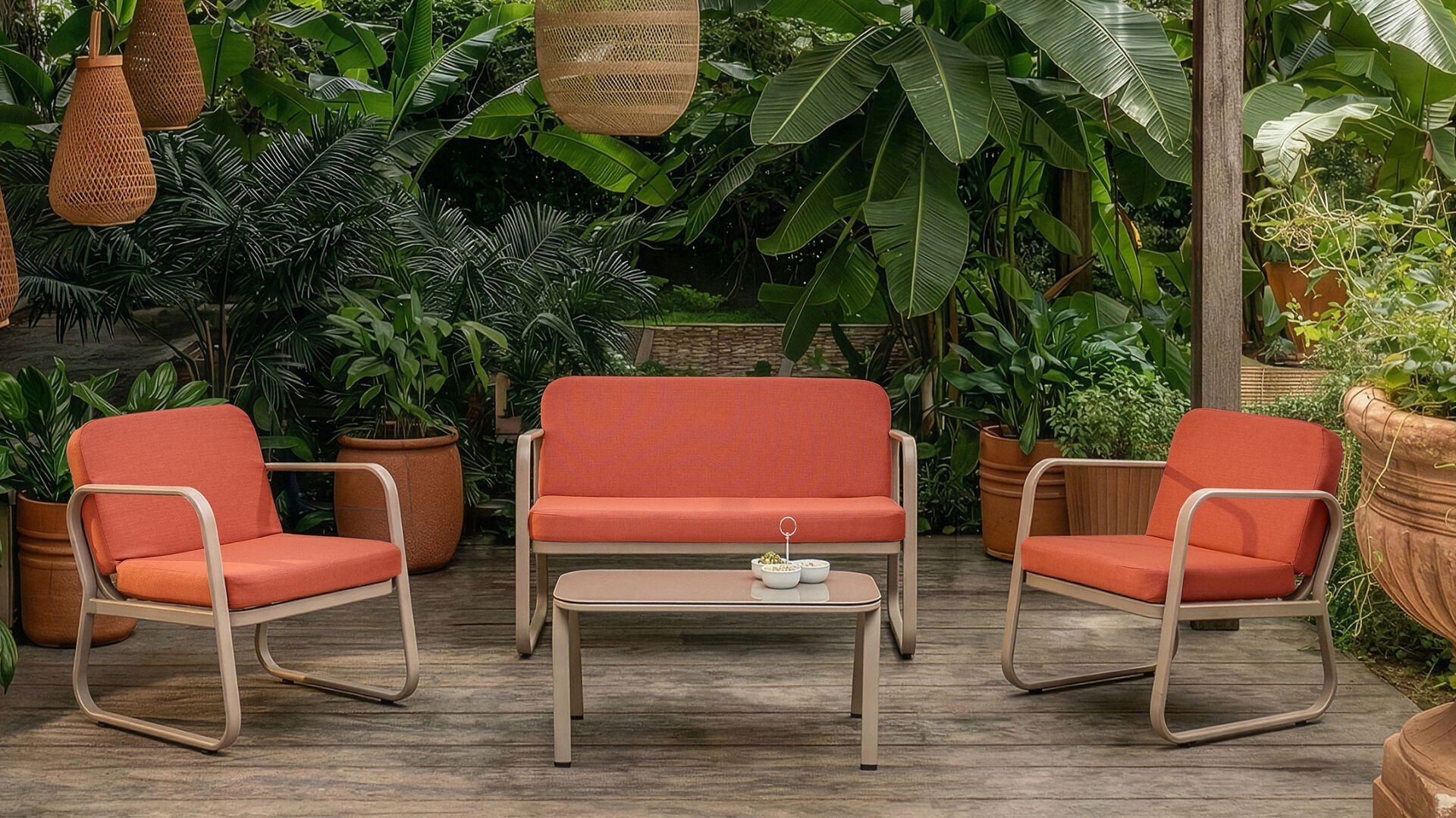 Kaldis Bahçe Mobilyası Takımı - Kiremit