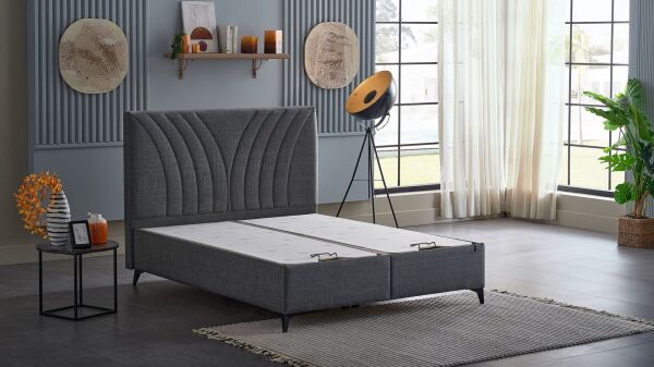Smart Form S Baza Başlık Seti - Kumaş Koyu Gri - 160X200