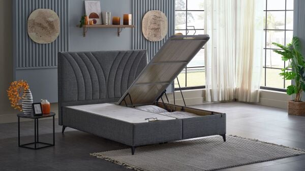 Smart Form S Baza Başlık Seti - Kumaş Koyu Gri - 160X200