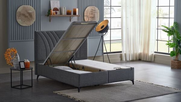 Smart Form S Baza Başlık Seti - Kumaş Koyu Gri - 160X200