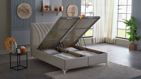 Smart Form S Baza Başlık Seti - Kumaş Krem - 90X190