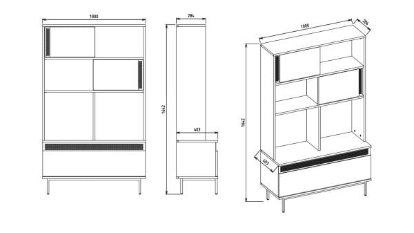 Denver Dolaplı Kitaplık