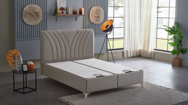 Smart Form S Baza Başlık Seti - Kumaş Krem - 160X200
