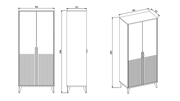 Canvas 2 Kapaklı Gardırop