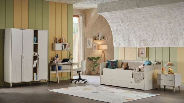 Canvas 3 Kapaklı Raflı Gardırop