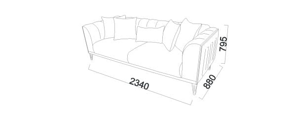 Gravita Üçlü Koltuk Antrasit