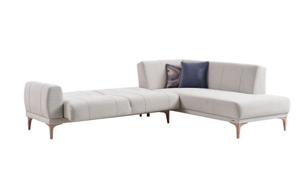 Porto Köşe Sol Koltuk - Gri - Meşe Renk Ayak