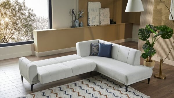 Porto Köşe Sol Koltuk - Gri - Siyah Renk Ayak