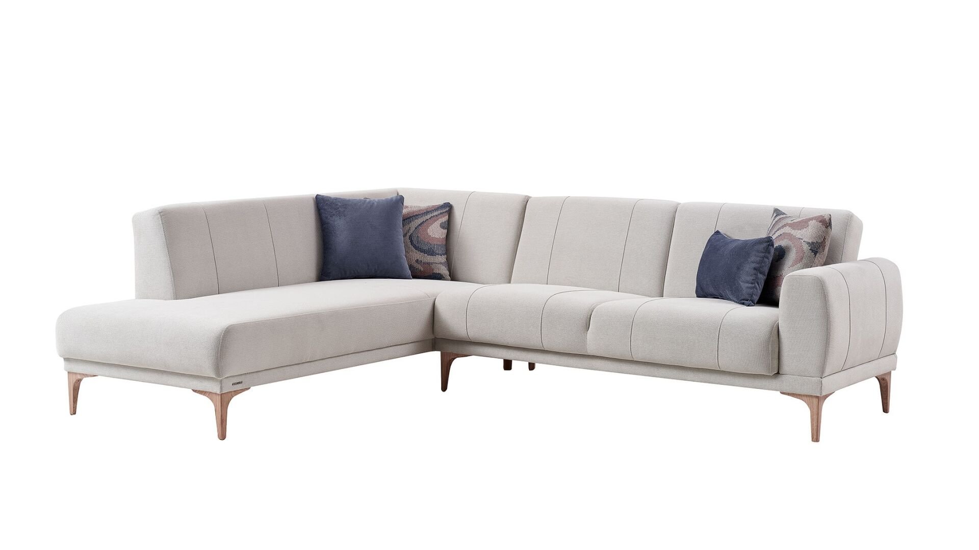 Porto Köşe Sağ Koltuk - Gri - Meşe Renk Ayak