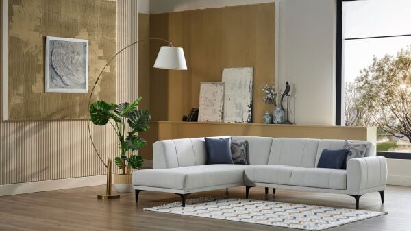 Porto Köşe Sağ Koltuk - Gri - Siyah Renk Ayak