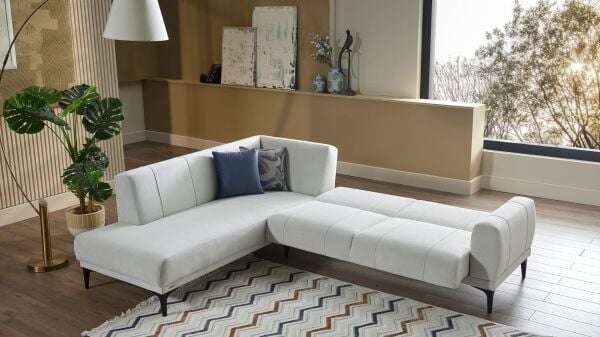 Porto Köşe Sağ Koltuk - Gri - Siyah Renk Ayak