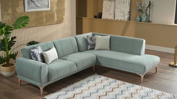 Porto Köşe Sol Koltuk - Yeşil - Meşe Renk Ayak