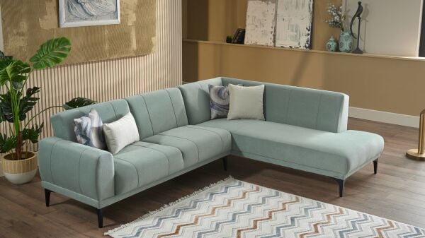 Porto Köşe Sol Koltuk - Yeşil - Siyah Renk Ayak