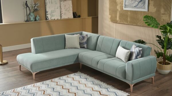 Porto Köşe Sağ Koltuk - Yeşil - Meşe Renk Ayak