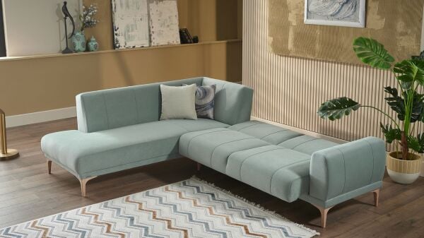 Porto Köşe Sağ Koltuk - Yeşil - Meşe Renk Ayak