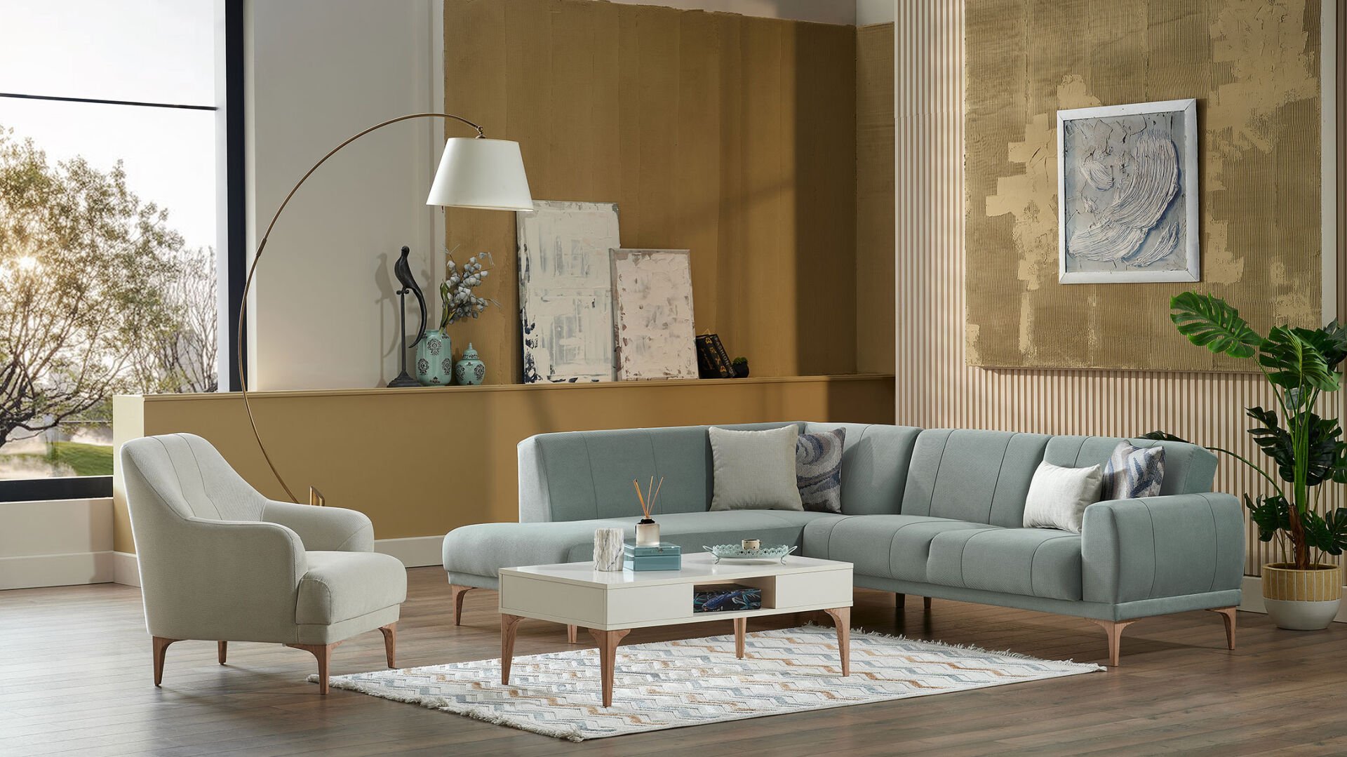 Porto Köşe Koltuk - Yeşil