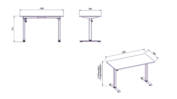Ergo Smart Çalışma Masası - Siyah