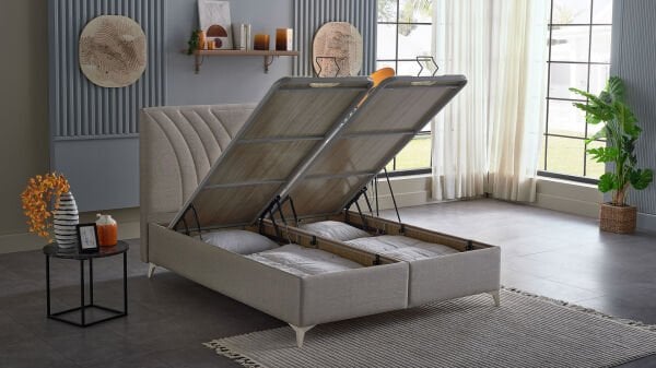 Smart Form S Baza Başlık Seti - Kumaş Krem - 120X200