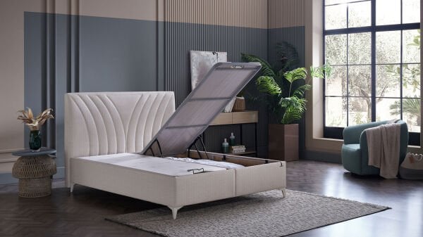 Smart Form S Baza Başlık Seti - Hasır Deri Krem - 120X200