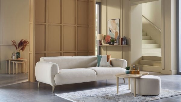 Valenty Üçlü Koltuk - Bej