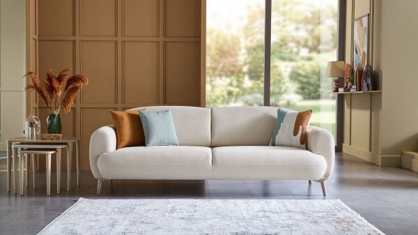 Valenty Üçlü Koltuk - Bej