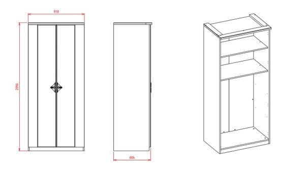 Leny 2 Kapaklı Gardırop