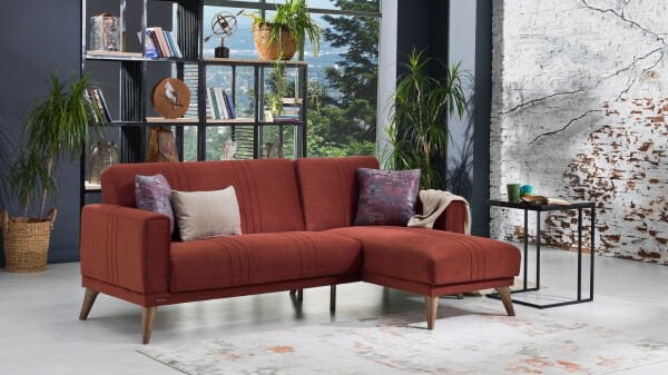 Ruby Uzanmalı Köşe Sol Koltuk Bordo
