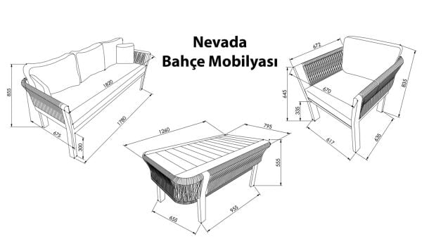 Nevada Bahçe Mobilyası Takımı