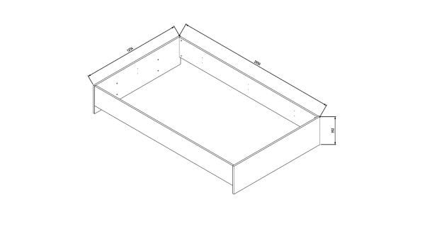 Genç Odası Ortak Karyola Kasası Beyaz 120X200