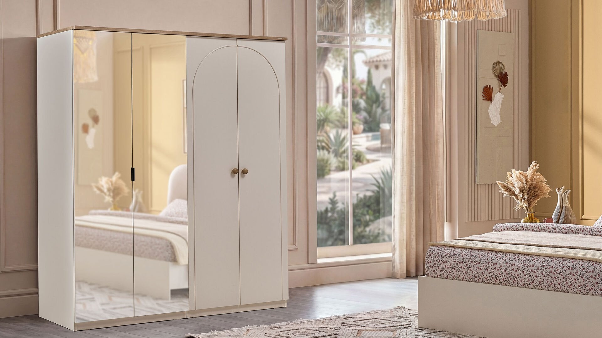 Rozy Bohem 4 Kapaklı Gardırop